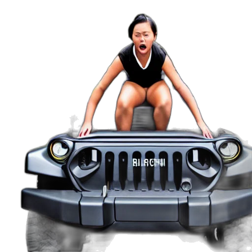 car, photorealistic, concept art, 3d render, angry, asian, girl, surfing transparent PNG cut-out