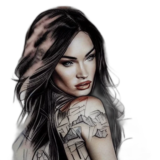 photorealistic, fantasy art, comic book art, cartoon, hyper, realism, tattoo, sketch transparent PNG cut-out