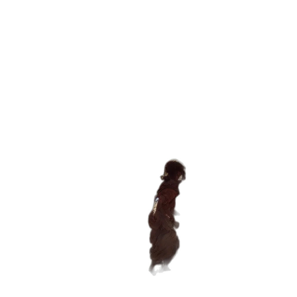 hair, staff, weapon, face transparent PNG cut-out