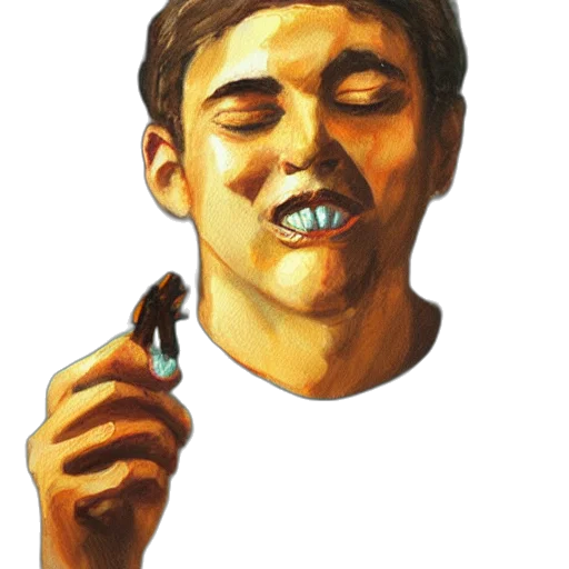 face, mask, food, staff, photorealistic, oil painting, concept art, comic book art transparent PNG cut-out
