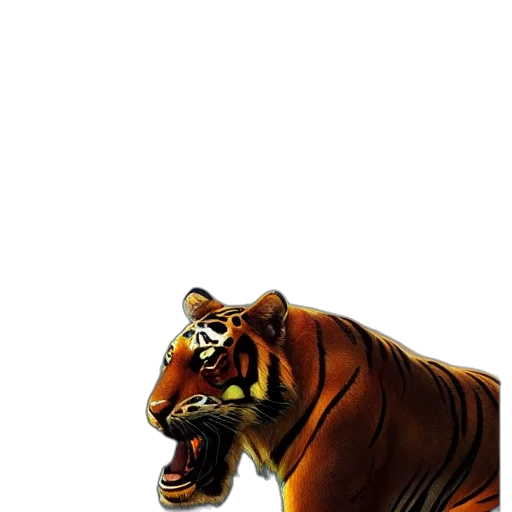 animal, creature, staff, concept art, comic book art, 3d render, photorealistic, tiger transparent PNG cut-out