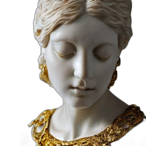 jewelry, crown, face, mask, photorealistic, 3d render, golden, close transparent PNG cut-out