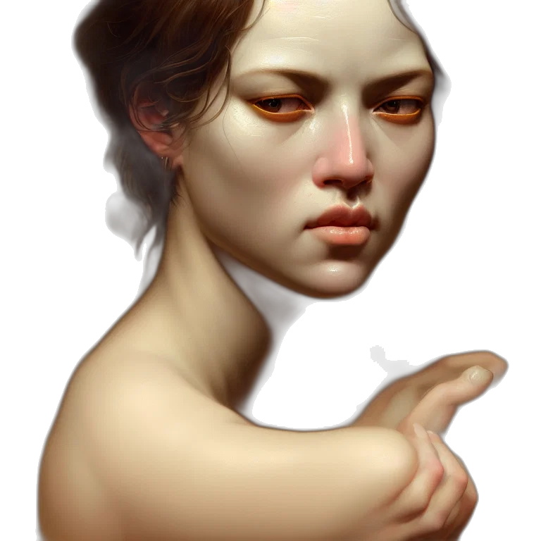 face, mask, staff, creature, photorealistic, fantasy art, concept art, oil painting transparent PNG cut-out