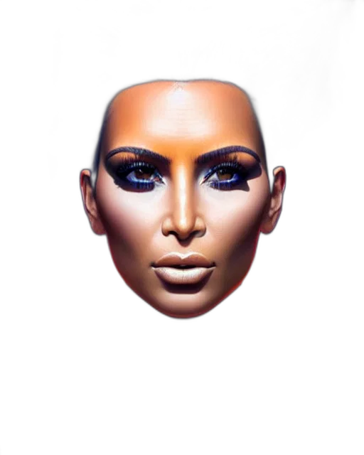 face, mask, robot, hair, photorealistic, 3d render, concept art, oil painting transparent PNG cut-out