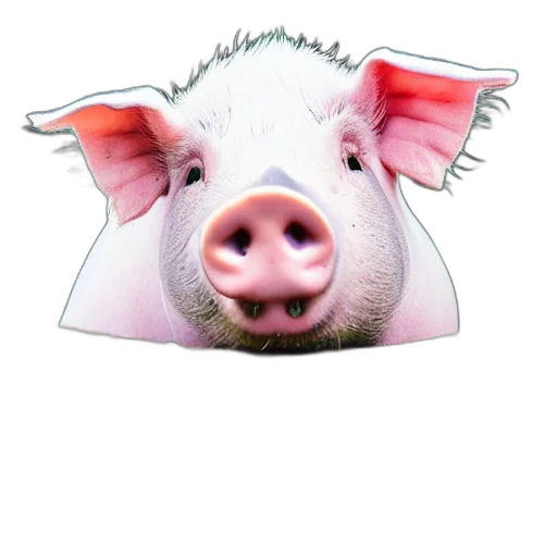 animal, face, mask, photorealistic, 3d render, concept art, happy, pig transparent PNG cut-out