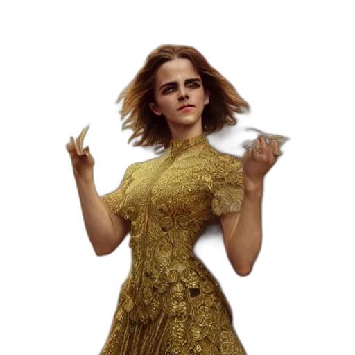 dress, face, staff, jewelry transparent PNG cut-out