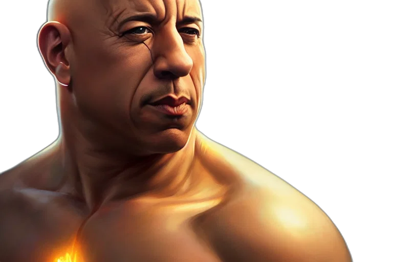 face, mask, photorealistic, 3d render, concept art, comic book art, vin, diesel transparent PNG cut-out