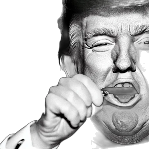 face, mask, photorealistic, close, portrait, donald, trump, eating transparent PNG cut-out