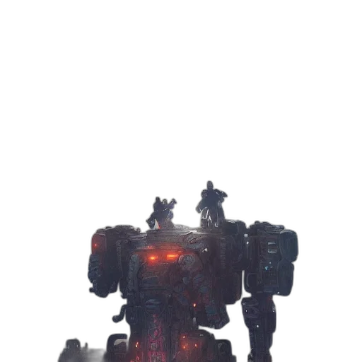 robot, weapon, creature, staff, concept art, 3d render, pixel art, fantasy art transparent PNG cut-out