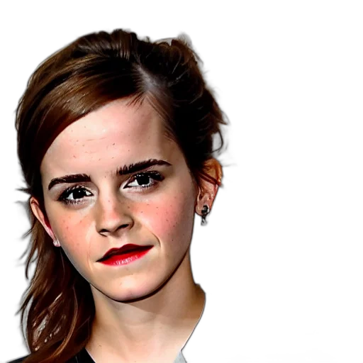 face, photorealistic, cartoon, concept art, oil painting, emma, watson, telephone transparent PNG cut-out