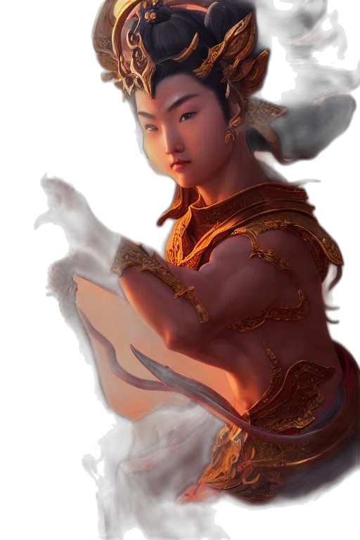 dragon, staff, face, sword, fantasy art, concept art, photorealistic, oil painting transparent PNG cut-out