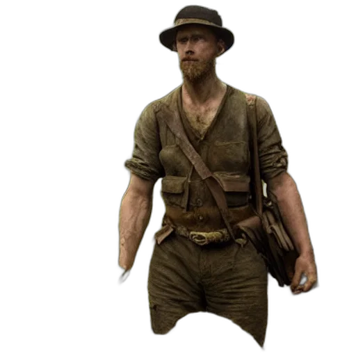 hat, staff, jacket, weapon transparent PNG cut-out