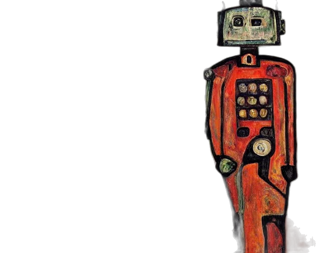 robot, concept art, cyberpunk, pixel art transparent PNG cut-out