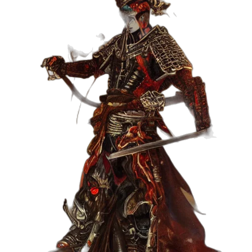 staff, sword, concept art, fantasy art, 3d render, red, dark, full transparent PNG cut-out
