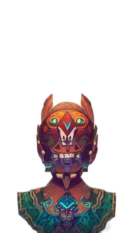 mask, robot, staff, creature transparent PNG cut-out