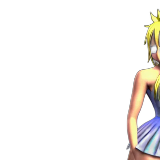 dress, 3d render, pixel art, anime, concept art, blue, photorealistic, lucy transparent PNG cut-out