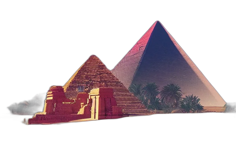 building, hat, concept art, vaporwave, pixel art, 3d render, red, earth tones transparent PNG cut-out