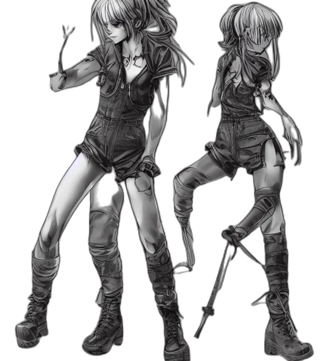 weapon, concept art, cyberpunk, comic book art, fantasy art, monochrome, dark, full transparent PNG cut-out