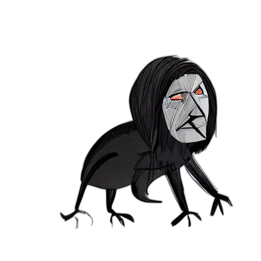 creature, animal, hair, mask, concept art, cartoon, fantasy art, dark transparent PNG cut-out