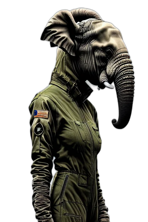 jacket, animal, staff, mask, concept art, comic book art, photorealistic, 3d render transparent PNG cut-out