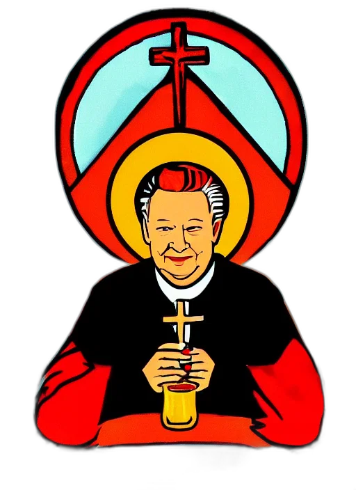 cartoon, president, yeltsin, bottle transparent PNG cut-out