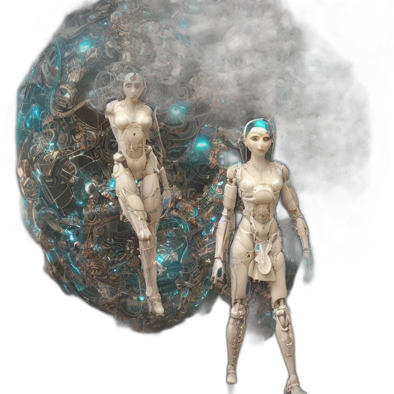 robot, staff, creature, jewelry transparent PNG cut-out