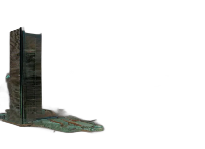 building, weapon, robot, furniture, 3d render, cyberpunk, concept art, vaporwave transparent PNG cut-out