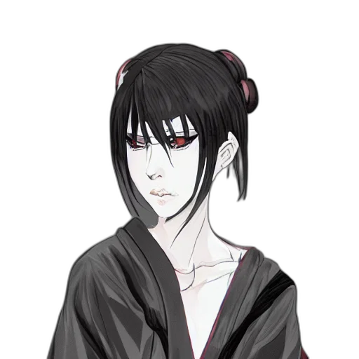 staff, anime, pixel art, concept art, fantasy art, monochrome, dark, red transparent PNG cut-out