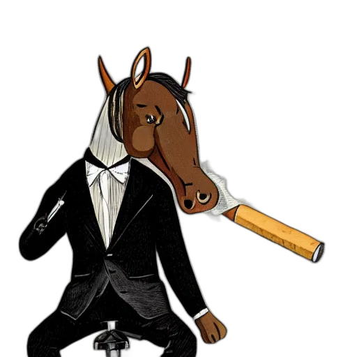 staff, animal, concept art, cartoon, pixel art, fantasy art, antropomorphic, horse transparent PNG cut-out