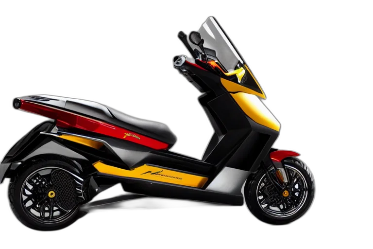 3d render, scooter, designed, produced transparent PNG cut-out