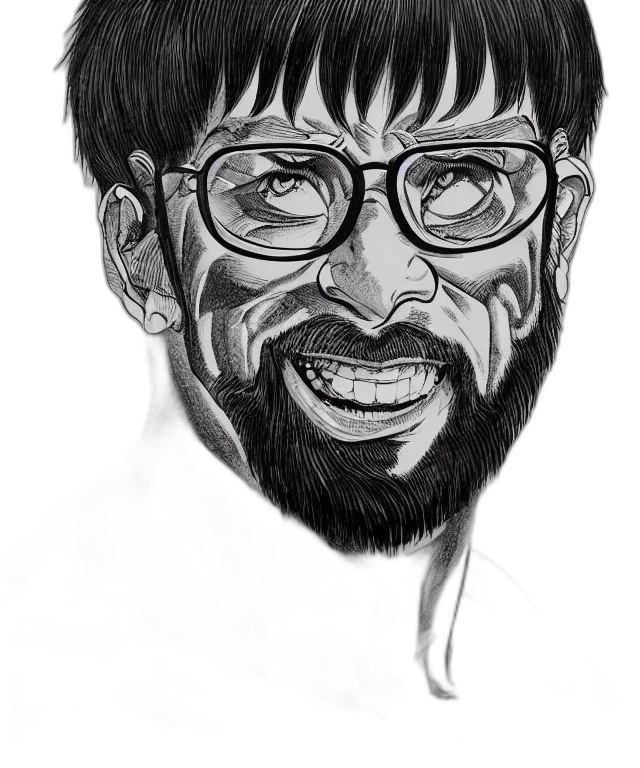 face, cartoon, pencil sketch, comic book art transparent PNG cut-out