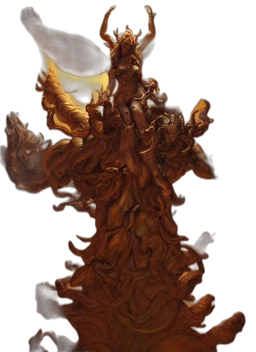 crown, staff, dress, creature transparent PNG cut-out