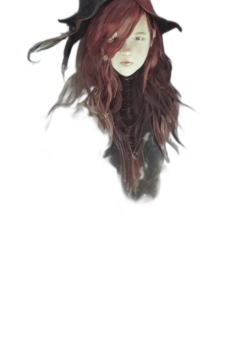 mask, hair, face, creature, fantasy art, watercolor, concept art, photorealistic transparent PNG cut-out