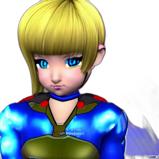 3d render, concept art, fantasy art, photorealistic, blue, detailed, samus, aran transparent PNG cut-out