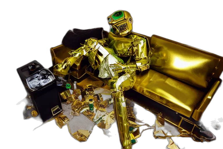 robot, jewelry, 3d render, outer space transparent PNG cut-out