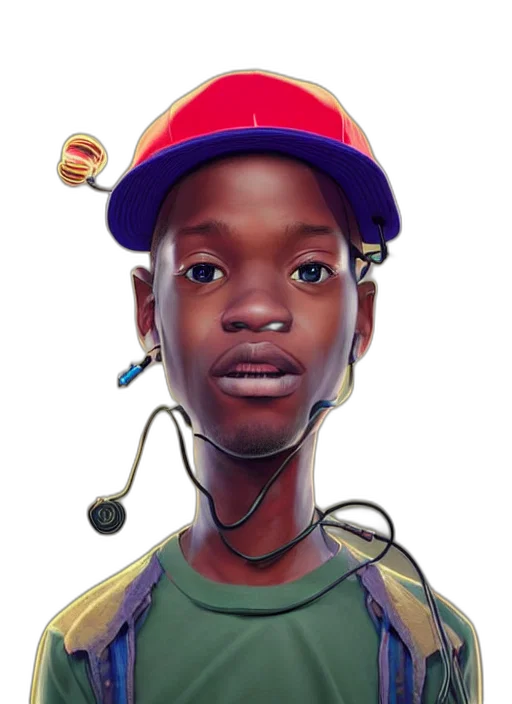 face, staff, hat, robot, concept art, photorealistic, cartoon, comic book art transparent PNG cut-out