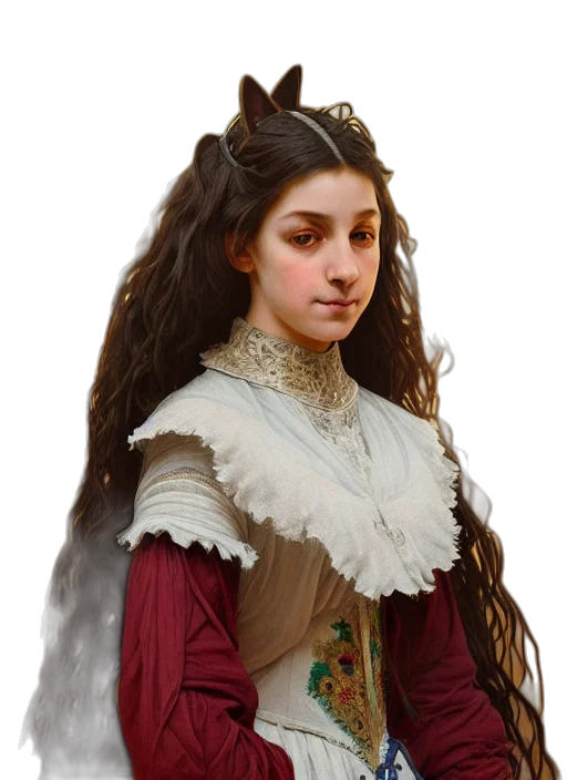 face, crown, hair, staff, fantasy art, photorealistic, concept art, oil painting transparent PNG cut-out