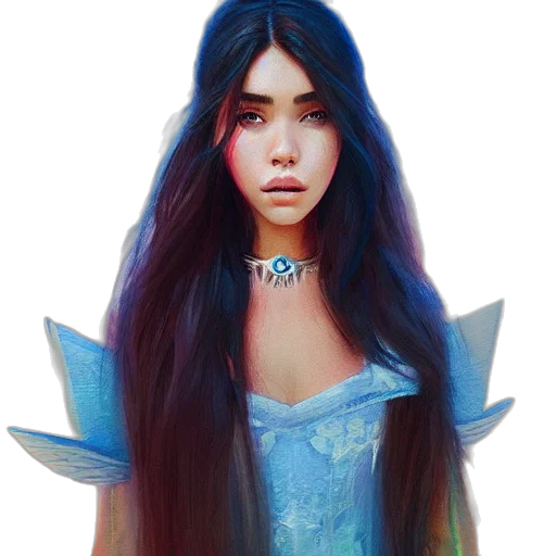 face, dress, dragon, hair transparent PNG cut-out