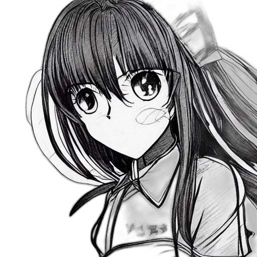 face, hair, staff, robot, anime, cartoon, pencil sketch, photorealistic transparent PNG cut-out