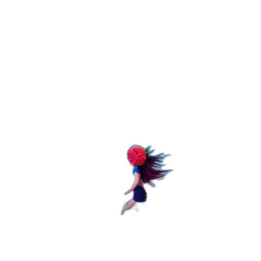 hair, creature, animal, dragon, pixel art, 3d render, concept art, anime transparent PNG cut-out