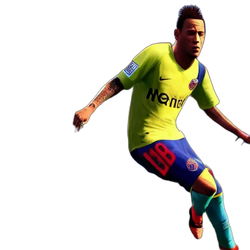 concept art, 3d render, photorealistic, fantasy art, screenshot, neymar, gta transparent PNG cut-out