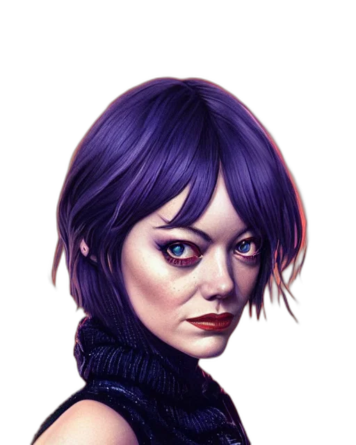 face, fantasy art, photorealistic, concept art, comic book art, dark, blue, colorful transparent PNG cut-out