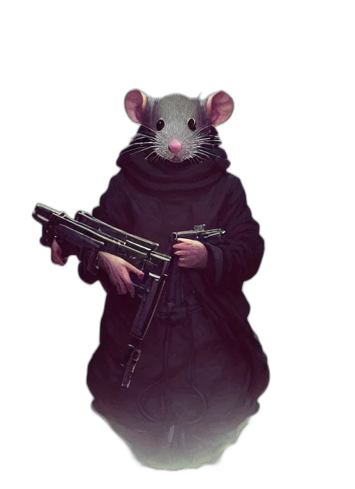 animal, weapon, jacket, creature, concept art, cyberpunk, comic book art, 3d render transparent PNG cut-out