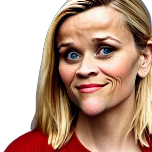 face, reese, witherspoon, holding, spoon, hyper, realistic, medium transparent PNG cut-out