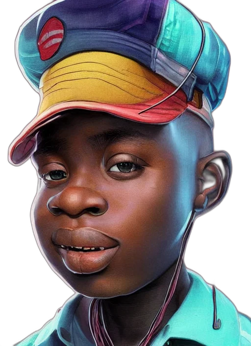 face, hat, robot, animal, photorealistic, concept art, 3d render, comic book art transparent PNG cut-out