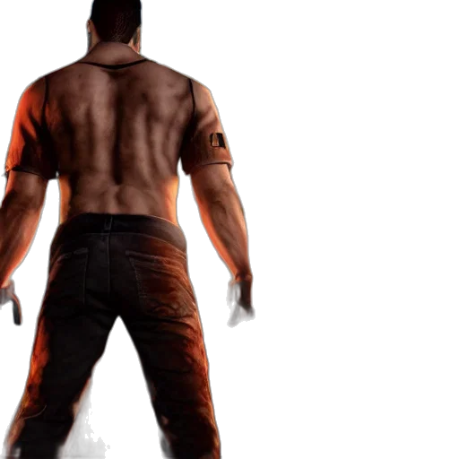 concept art, photorealistic, screenshot, gigachad transparent PNG cut-out
