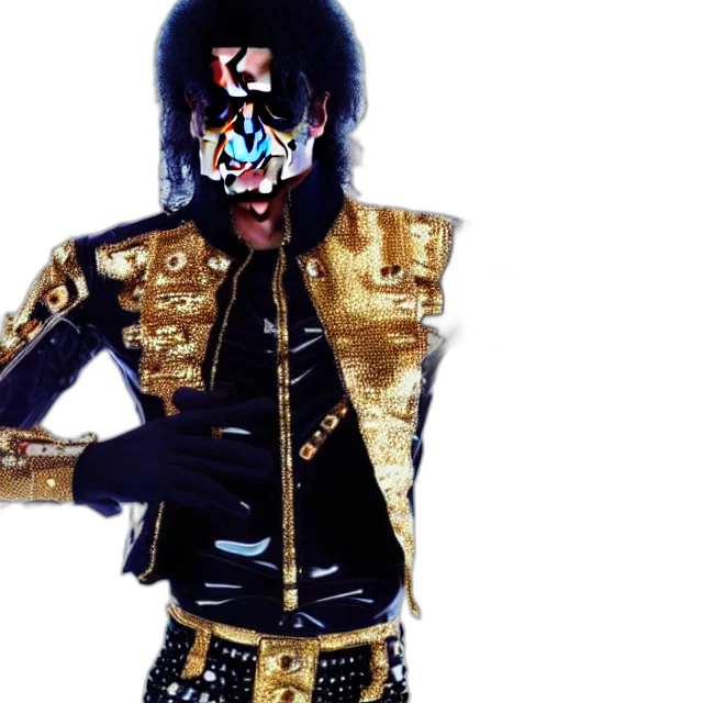 jacket, beautiful, futuristic, cyberpunk, michael, jackson, devil, wearing transparent PNG cut-out