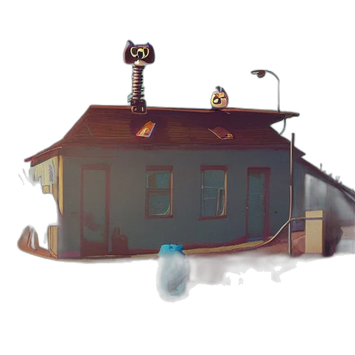 building, robot, hat, crown, concept art, pixel art, watercolor, 3d render transparent PNG cut-out
