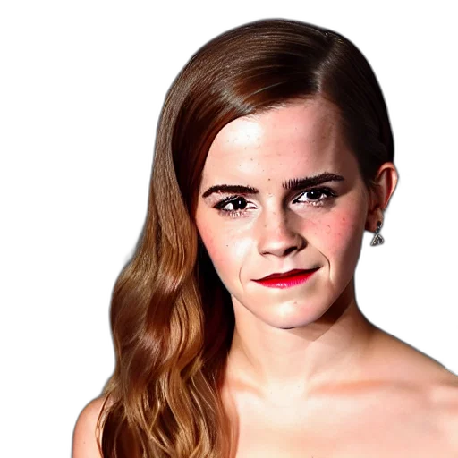 face, hair, dress, photorealistic, cartoon, emma, watson, telephone transparent PNG cut-out