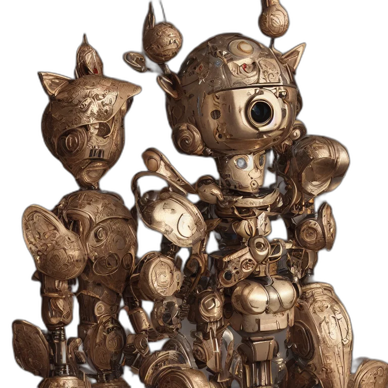 robot, staff, concept art, 3d render, fantasy art, octane, render, ultra transparent PNG cut-out